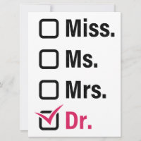 Drôle Doctorat Féminin/MD Anti-Patriarchie