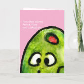 Carte drôle d'olive de la Saint-Valentin rose (Dos)