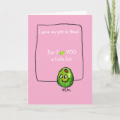 Carte drôle d'olive de la Saint-Valentin rose (Devant)