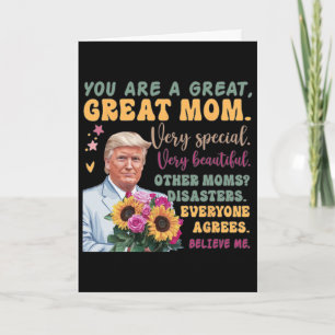 Carte Drôle Donald Trump Fête des Mères Tenir Fleur Drôl