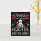 Carte Drôle Donald Trump Joyeux Noël Joyeux Pyjamas Ho (Fleur jaune)