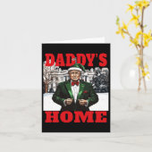 Carte Drôle Donald Trump Papa est à la Maison Blanche No (Fleur jaune)