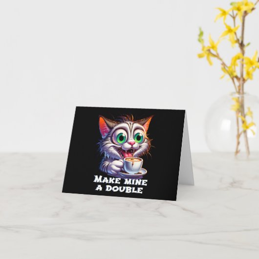 Carte Drôle double esso chat (Fleur jaune)