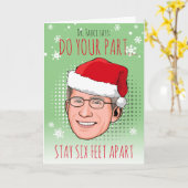 Carte Drôle Dr Fauci Noël : Restez à six pieds de l'autr (Fleur jaune)