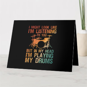 Carte Drôle Drummer Art Pour Hommes Femmes Drum Player P