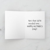 Carte drôle du jour de mère (Intérieur)