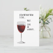Carte drôle d'une journée sans vin (Debout devant)