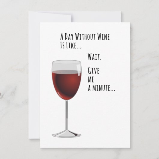 Carte drôle d'une journée sans vin (Devant)