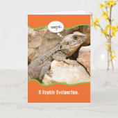 Carte Drôle dysfonctionnement du reptile tardif annivers (Fleur jaune)
