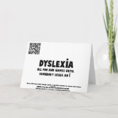 Carte Drôle dyslexie (Dos)