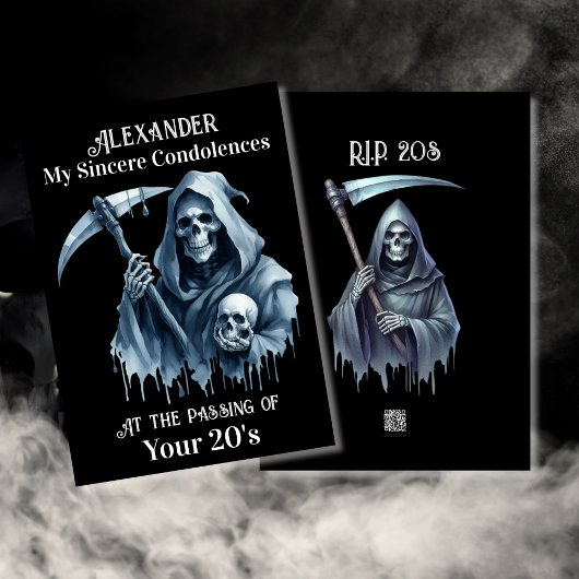 Carte Drôle Éffrayant Grim Reaper 30e anniversaire pour