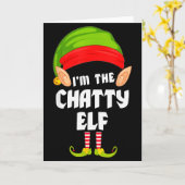 Carte Drôle Elf Chatty Équipe de famille appariés Pj Chr (Fleur jaune)