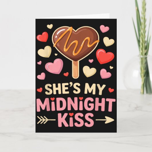 Carte Drôle Elle est mon baiser de minuit Saint-Valentin (Devant)