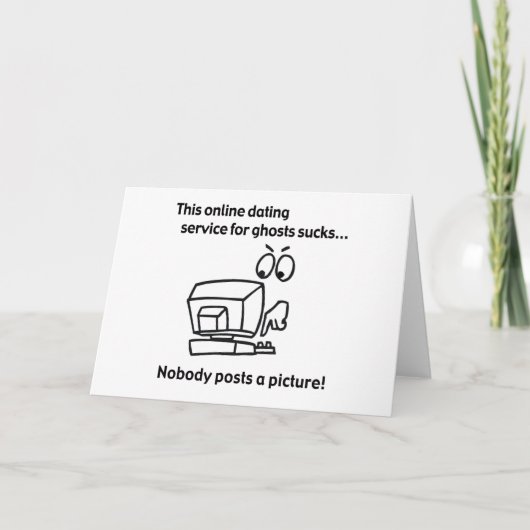 Carte Drôle en ligne Dating Ghost Halloween (Devant)