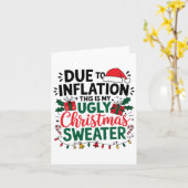 Carte Drôle en raison de l'inflation, c'est mon pull moc (Fleur jaune)