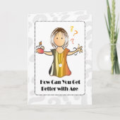 Carte Drôle et doux caricature femme Anniversaire (Devant)