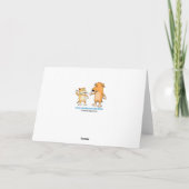 Carte Drôle et mignon chien servant l'amitié des vins (Dos)