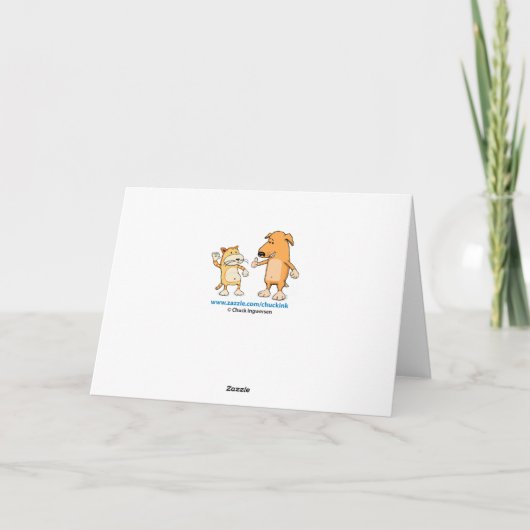 Carte Drôle et mignon chien servant l'amitié des vins (Dos)