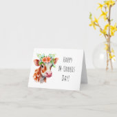 Carte drôle et mignonne de la fête des mères avec  (Fleur jaune)