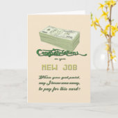 Carte drôle et sarcastique pour un nouvel emploi (Fleur jaune)
