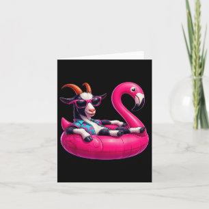 Carte Drôle été chèvre rose poule fête Hawaiian été
