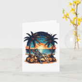 Carte Drôle été Skeleton Beach Party Halloween Vi (Fleur jaune)