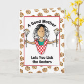 Carte Drôle Ethnic Black Hair Cartoon Fête des Mères (Fleur jaune)