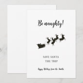 Carte Drôle être coquin Noël Père Noël (Devant / Derrière)