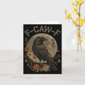 Carte Drôle F Caw F Corbeau Oiseau Citation Graphique F- (Fleur jaune)