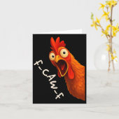 Carte Drôle F-caw-f poulet Fcawf coq Halloween Bird (Fleur jaune)