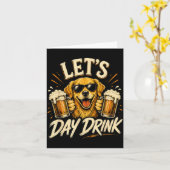 Carte Drôle Faisons Une Boisson De Jour Amoureux De Bièr (Fleur jaune)