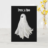 Carte Drôle Fantôme D'Halloween Dessin Passé (Fleur jaune)