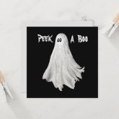 Carte Drôle Fantôme D'Halloween Dessin Passé (Devant/Arrière en situation)