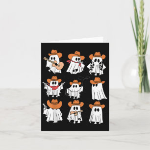 Carte Drôle Fantôme Occidental Halloween Howdy Rodeo Cut
