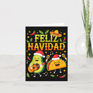 Carte Drôle Feliz Navidad Avocat Tacos Noël Mexicain