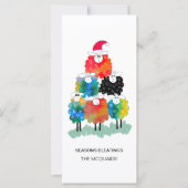 Carte Drôle & Festive Saisons de Moutons de Vacances (Devant)