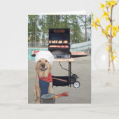 Carte Drôle Fête des pères chien (Fleur jaune)