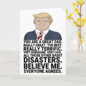 Carte Drôle Fête des pères de Trump (Fleur jaune)