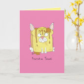 Carte Drôle French Bulldog Frenchie mignon Dessin de chi (Fleur jaune)