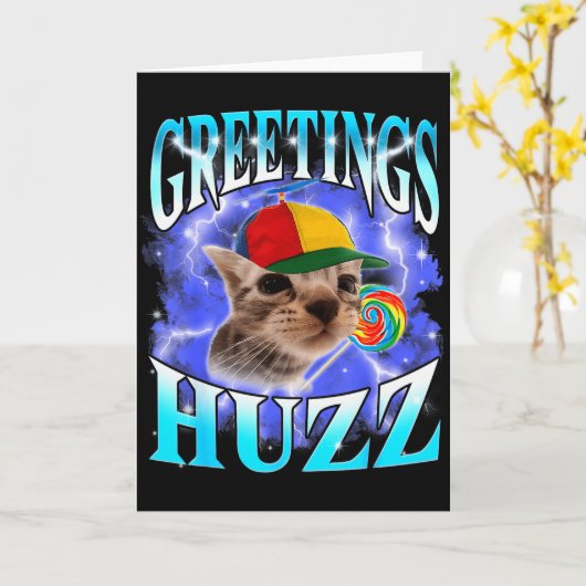 Carte Drôle Génération Z Génération Alpha Argot Chat Mèm (Fleur jaune)