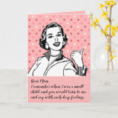 Carte Drôle "Go Play In The Traffic" Fête des mères pers (Fleur jaune)