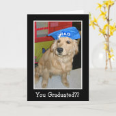 Carte Drôle Golden Retriever Vous Diplômé (Fleur jaune)