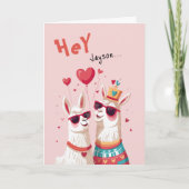 Carte Drôle Goofy Llama Pun Couple Saint Valentin (Devant)