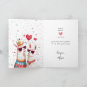 Carte Drôle Goofy Llama Pun Couple Saint Valentin (Intérieur)