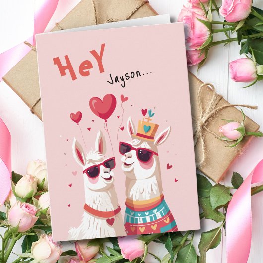 Carte Drôle Goofy Llama Pun Couple Saint Valentin
