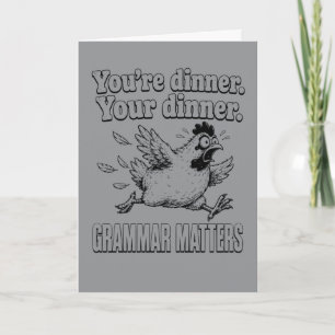 Carte Drôle Grammaire Vous êtes le dîner Votre dîner Gra