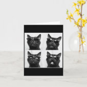 Carte Drôle Graphique Chat Photobooth Selfie Drôle _5 (Fleur jaune)