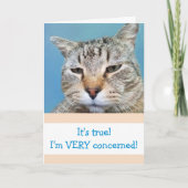 Carte Drôle grave inquiet Chat s'améliorer (Devant)