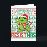 Carte Drôle Grenouille Rétro Joyeux Resistmas Politique<br><div class="desc">Drôle Grenouille Rétro Joyeux Resistmas Politique Moche Noël</div>