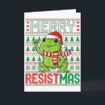 Carte Drôle Grenouille Rétro Joyeux Resistmas Politique<br><div class="desc">Drôle Grenouille Rétro Joyeux Resistmas Politique Moche Noël</div>